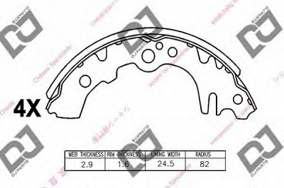 DJ PARTS bs1088 -  Комплект тормозных колодок
